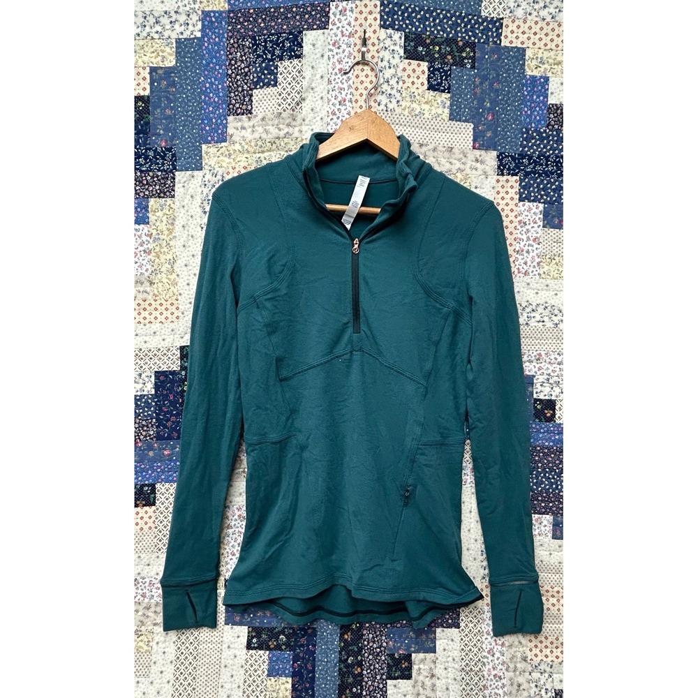 Lululemon Women's Kanto Catch Me 1/2 Zip Wee Stripe Forage Teal W3L41S